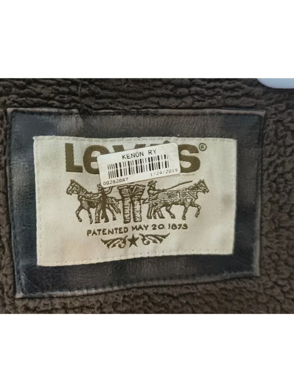 Vtg Levis Mens L Moto Coat Distressed Hooded Brown Leather Fleece Lined Jacket